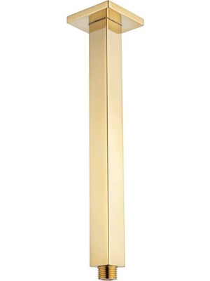 Newarc - Tavandan Duş Iniş Borusu Altın 20 cm Kare - OPLTMBXTENSA000097