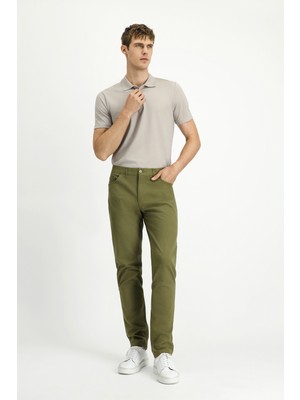 Kiğılı 7 Drop Slim Fit Dar Kesim Likralı Kanvas / Chino Pantolon
