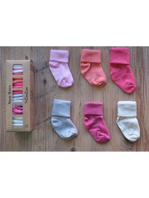 Concon Bebe Pamuklu 0-6 Ay Yenidoğan 6'lı Bebek Çorabı Pembe