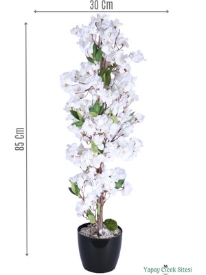 Yapay Çiçek Sitesi Yapay Sakura Bahar Dalı Ağacı 85 cm Beyaz