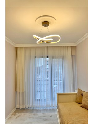 Modern Eskitme Karçiçeği Model 3 Renk Kumandalı (Beyaz / Sarı / Günışığı) LED Avize