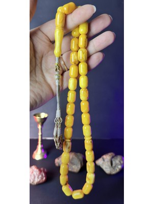 Kehribarkolik Osmanlı Seccer Damla Kehribar( Eski Yapım) 17*11MM. 53GR. +12 gr Gümüş Kazaz