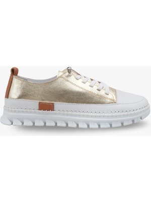 Gaosy Kadın Hakiki Deri Sneaker Spor Ayakkabı - Altın