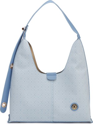 Tergan Mavi Print Kadın Omuz Çantası - S26Y1PR09191-V9F