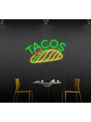 Biz Bu İşin Keyif Kısmındayız Tacos Yazılı ve Şekilli Neon Tabela