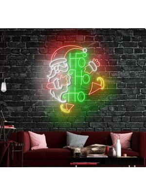 Biz Bu İşin Keyif Kısmındayız Ho Ho Ho Yazılı ve Şekilli Neon Tabela