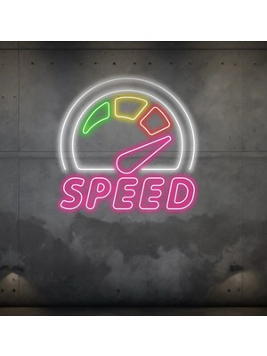 Biz Bu İşin Keyif Kısmındayız Speed Yazılı ve Şekilli Neon Tabela