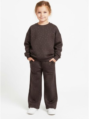 Modanino Kız Çocuk Taş Süslemeli 2 Iplik Alt-Üst Takım 4-12 Yaş 12514