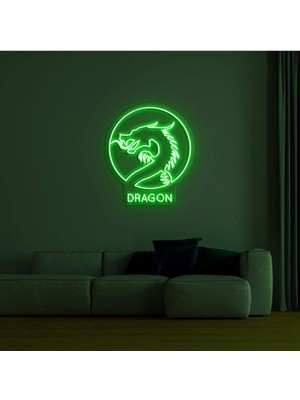 Biz Bu İşin Keyif Kısmındayız Dragon Yazılı ve Şekilli Neon Tabela