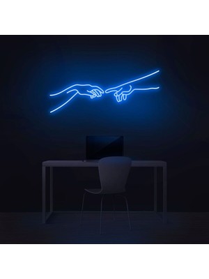 Biz Bu İşin Keyif Kısmındayız Hand Of God Figürlü Neon Tabela