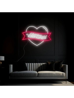 Biz Bu İşin Keyif Kısmındayız Valentine's Yazılı ve Şekilli Neon Tabela