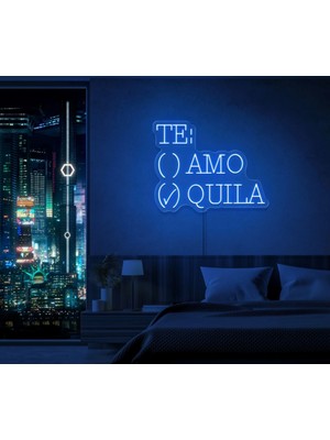 Biz Bu İşin Keyif Kısmındayız Te:amo/quıla Yazılı ve Şekilli Neon Tabela