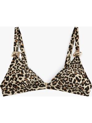 Koton Aksesuar Detaylı Leopar Desenli Bralet Bikini Üstü