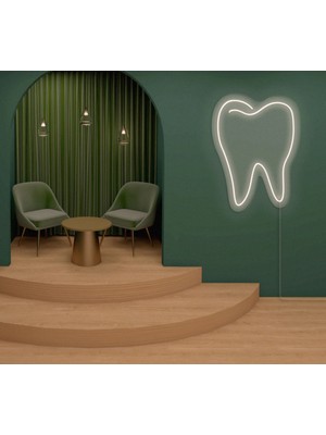 Biz Bu İşin Keyif Kısmındayız Diş Figürlü Neon Tabela