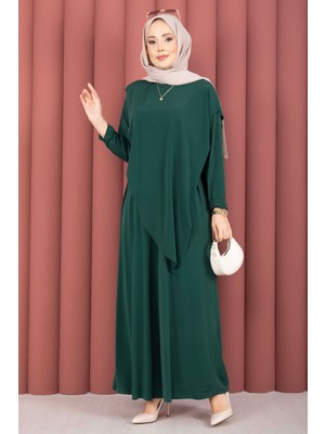 Ozk Asimetrik Kesim Sandy İkili Takım Zümrüt