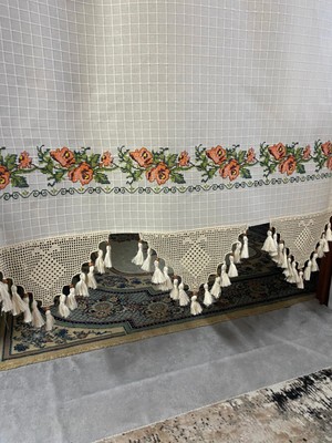 Cotopia Buldan Perde Turuncu Kanaviçe Yöresel Dokuma Perde