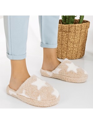 Waykon Yıldız Desen Peluş Ev Terliği