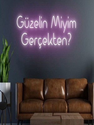 Biz Bu İşin Keyif Kısmındayız Güzelin Miyim Gerçekten? Yazılı Neon Tabela