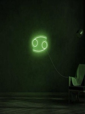 Biz Bu İşin Keyif Kısmındayız Yengeç Burcu Sembolü Pleksi Neon Tabela