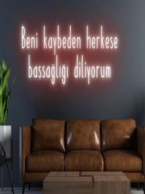 Biz Bu İşin Keyif Kısmındayız Beni Kaybeden Herkese Başsağlığı Diliyorum Yazılı Neon Tabela