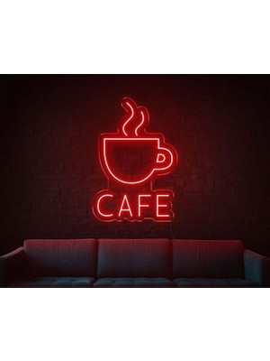 Biz Bu İşin Keyif Kısmındayız Cafe Yazılı ve Şekilli Neon Tabela