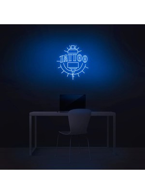 Biz Bu İşin Keyif Kısmındayız Tattoo Yazılı ve Şekilli Neon Tabela