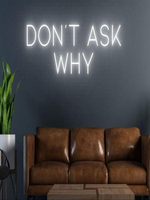 Biz Bu İşin Keyif Kısmındayız Don't Ask Why Yazılı Neon Tabela