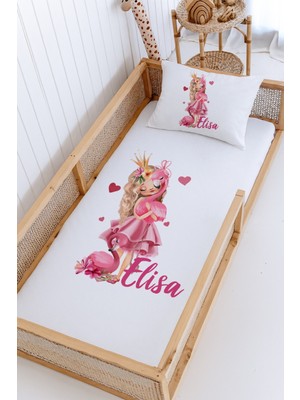 Lilabio %100 Pamuk Isme Özel Montessori Yatak Pike Seti 100X200 Prenses