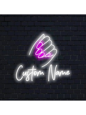 Biz Bu İşin Keyif Kısmındayız Kişileştirilebilir Tırnak Figürlü Neon Tabela