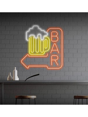 Biz Bu İşin Keyif Kısmındayız Bar Yazılı ve Şekilli Neon Tabela
