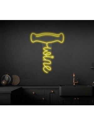 Biz Bu İşin Keyif Kısmındayız Wine Yazılı ve Şekilli Neon Tabela