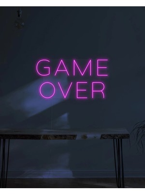 Biz Bu İşin Keyif Kısmındayız Game Over Yazılı Neon Tabela