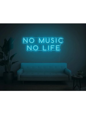 Biz Bu İşin Keyif Kısmındayız No Music No Lıfe Yazılı Neon Tabela