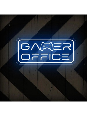 Biz Bu İşin Keyif Kısmındayız Gamer Offıce Yazılı ve Şekilli Neon Tabela