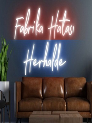 Biz Bu İşin Keyif Kısmındayız Fabrika Hatası Herhalde Yazılı Neon Tabela