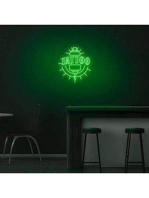 Biz Bu İşin Keyif Kısmındayız Tattoo Yazılı ve Şekilli Neon Tabela