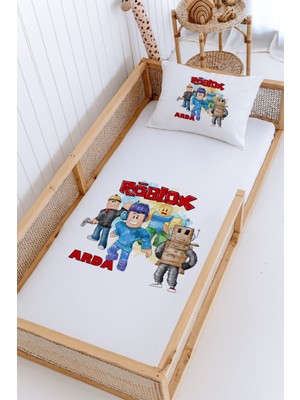 Lilabio %100 Pamuk Isme Özel Montessori Yatak Pike Seti 100X200 Roblox