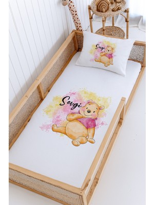 Lilabio %100 Pamuk Isme Özel Montessori Yatak Pike Seti 100X200 Pooh