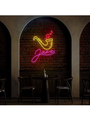 Biz Bu İşin Keyif Kısmındayız Jazz Yazılı ve Şekilli Neon Tabela