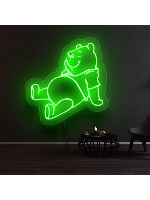 Biz Bu İşin Keyif Kısmındayız Winnie The Pooh Figürlü Dekoratif Neon Tabela