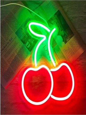Biz Bu İşin Keyif Kısmındayız Kirazlı Neon Pleksi Tabela