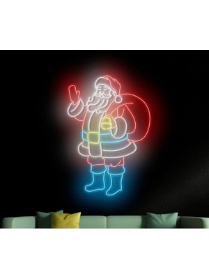 Biz Bu İşin Keyif Kısmındayız Noel Baba Figürlü Neon Tabela