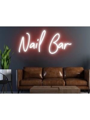 Biz Bu İşin Keyif Kısmındayız Nail Bar Yazılı Neon Tabela
