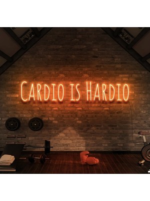 Biz Bu İşin Keyif Kısmındayız Cardıo Is Hardıo Yazılı Neon Tabela