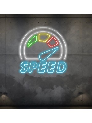Biz Bu İşin Keyif Kısmındayız Speed Yazılı ve Şekilli Neon Tabela