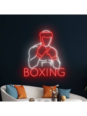 Biz Bu İşin Keyif Kısmındayız Boxıng Yazılı ve Şekilli Neon Tabela
