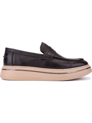 Tamer Tanca Erkek Hakiki Deri Kahverengi Loafer Ayakkabı 978 600 Erk Ayk SK25-26 Kahve Dr