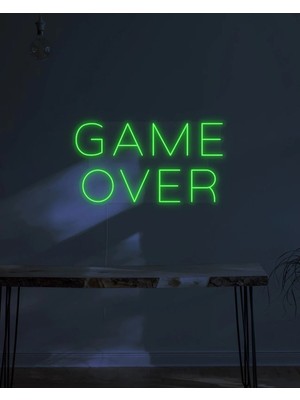 Biz Bu İşin Keyif Kısmındayız Game Over Yazılı Neon Tabela