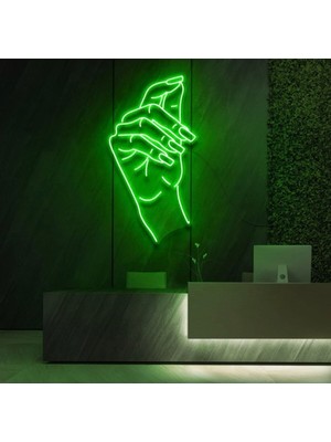 Biz Bu İşin Keyif Kısmındayız El Figürlü Neon Tabela
