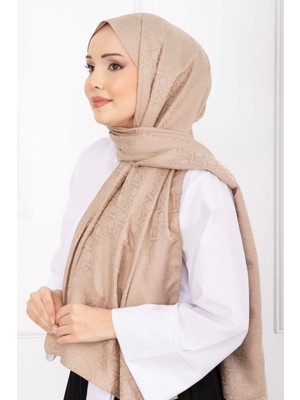 ECN İkonik Desen Jakar Şal Serisi Vizon